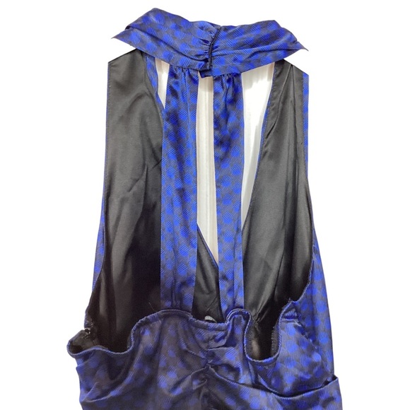 EXPRESS Halter Satin Blue Top Y2K Size 8 - Picture 6 of 8